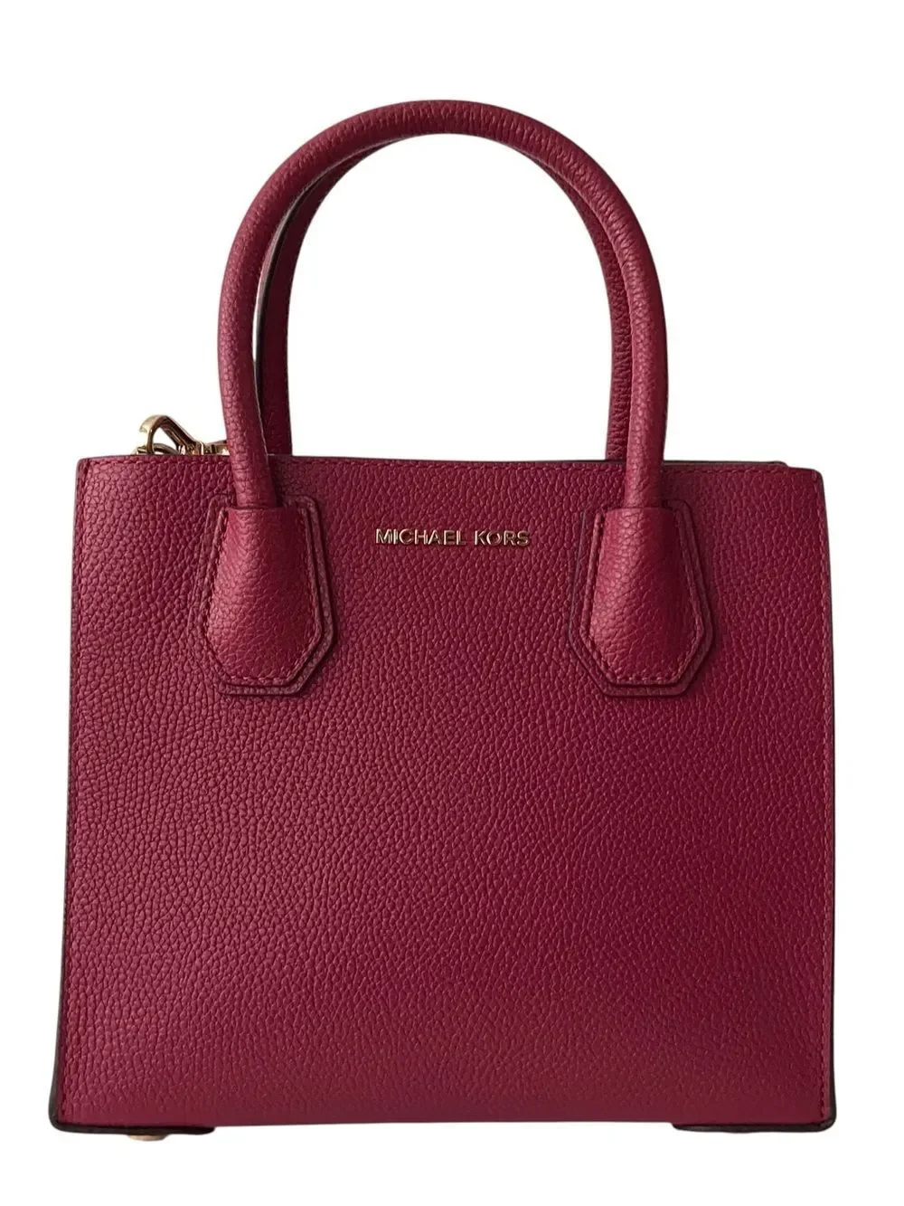 Michael Kors Pebbled Satchel in Wine